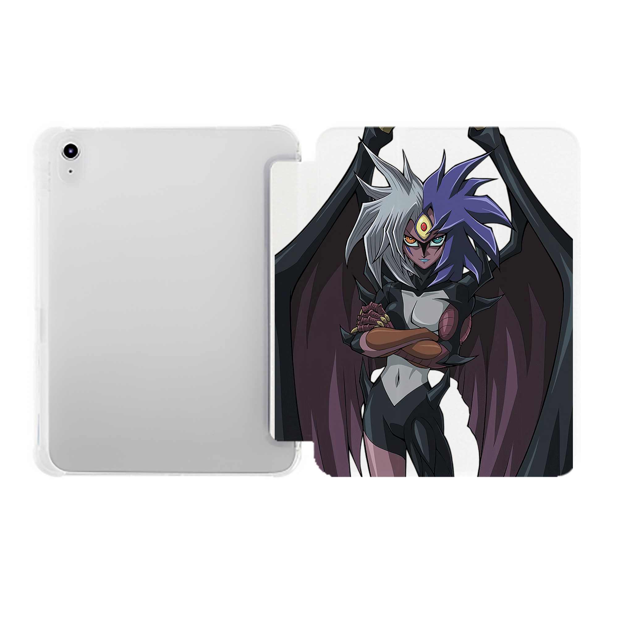 （画像用） 遊☆戯☆王 Yu-Gi-Oh! IPad ケース ペン収納付き 三つ折りスタンド PUレザー×シリコン 対応機種9.5/10.5/10.9インチ